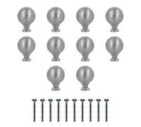 Amig - Pack de 10 Pomos para muebles - Diámetro Ø30 mm - Color Niquel Cepillado - Fabricado en Zamak - Para cajones y armarios de cocina y baño con estilo moderno decorativo y uso - Mod. 814