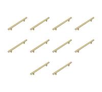 Amig - Pack de 10 Tiradores para muebles - 96 Mm - Color Dorado Cepillado - Fabricado en Acero - Para cajones y armarios - Mod. 837