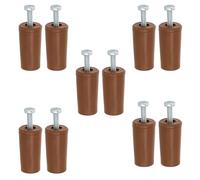 Amig - Pack de 10 Topes para Persianas Enrollables - Amortiguador con Tornillo M5 Antióxido y Arandela Exterior - Resistente a la Intemperie - Longitud: 60 mm - Marrón