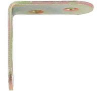 Amig - Pack de 100 Ángulos Planos para Estructuras de Madera | Soportes Esquina de 90 grados | Escuadras de Montaje | Fijación para Muebles, Armarios o Mesas | Acero | Color Dorado | 40 x 19 x 2 mm