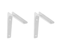 Amig - Pack de 2 ángulos para estanterías de pared - Escuadra metálica para baldas - Soporte estantería - Acero - Color Blanco - Medida: 300x250 mm - Peso máx. recomendado: 40 Kg