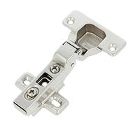 Amig - Pack de 2 Bisagras de Cazoleta - Acodada - Montaje de Puertas de Muebles y Armarios de Cocina - Ø35 mm - Acero Niquelado - Apertura 110° - Plateado