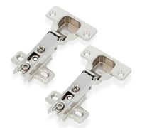 Amig - Pack de 2 Bisagras de Cazoleta Rectas | Acero Niquelado | Puertas de Muebles y Armarios de Cocina | Ø35 mm | Apertura 110° | Plateado | Contenido: 2 unidades