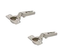 Amig - Pack de 2 Bisagras de Cazoleta Rectas - Acero Niquelado - Puertas de Muebles y Armarios de Cocina - Ø35 mm - Apertura 110° - Plateado - Contenido: 2 unidades