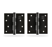 Amig - Pack de 2 Bisagras Desmontables - 4'' x 4'' (101 x 101 x 2.5 mm) - Acero Inoxidable 18/8 - Negro - Con Remate Plano - 2 Rodamientos