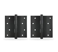 Amig - Pack de 2 Bisagras Fijas - 4'' x 4'' (101 x 101 x 2.5 mm) - Acero Inoxidable 18/8 - Negro - Con Remate Plano - Con Canto Cuadrado