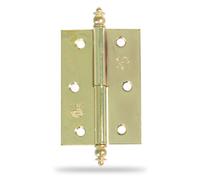 Amig - Pack de 2 Bisagras para muebles - Apertura mano Derecha - Acero Latonado - 51 x 36 x 1,2 mm - Desmontable, Canto Cuadrado y Sin Remate