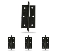 Amig - Pack de 2 Bisagras para muebles, Apertura mano Derecha, Acero Negro, 70 x 43 x 1,2 mm, Desmontable, Canto Cuadrado y Sin Remate (Paquete de 4)