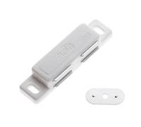 Amig - Pack de 2 Golpetes Magnéticos Dobles Mod.20 Acabados en Blanco - Cierre Oculto para Puertas de Armarios y Muebles de Hogar u Oficina - Medidas: 76 x 18 mm - Se Incluyen Tornillos de Fijación