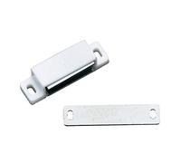Amig - Pack de 2 Golpetes Magnéticos Mod.10 Acabados en Blanco | Cierre Oculto para Puertas de Armarios y Muebles de Hogar u Oficina | Medidas: 56 x 15 mm | Se Incluyen Tornillos de Fijación