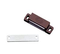 Amig - Pack de 2 Golpetes Magnéticos Mod.10 Acabados en Marrón | Cierre Oculto para Puertas de Armarios y Muebles de Hogar u Oficina | Medidas: 56 x 15 mm | Se Incluyen Tornillos de Fijación