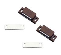 Amig - Pack de 2 Golpetes Magnéticos Mod.5 Acabados en Marrón - Cierre Oculto para Puertas de Armarios y Muebles de Hogar u Oficina - Medidas: 43 x 15 mm - Se Incluyen Tornillos de Fijación