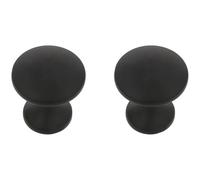 Amig - Pack de 2 Pomos para muebles - Ø24 Mm - Color Negro Mate - Fabricado en Zamak - Para cajones y armarios de cocina y baño con estilo moderno decorativo y uso cómodo diario - Mod. 805