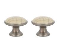 Amig - Pack de 2 Pomos para muebles - Ø29 Mm - Color Níquel Cepillado - Fabricado en Zamak/Cerámica - Para cajones y armarios de cocina y baño con estilo moderno decorativo y uso - Mod. 822
