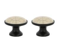 Amig - Pack de 2 Pomos para muebles - Diámetro Ø29 mm - Color Negro Mate - Fabricado en Zamak/Cerámica - Para cajones y armarios de cocina y baño con estilo moderno decorativo y - Mod. 822
