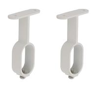 Amig - Pack de 2 Soportes Laterales Mod.8 de Aluminio Acabado en Blanco para Colocar Barras o Tubos en Interiores de Armarios - Seguros y de Fácil Montaje - Incluye Tornillos - 30 x 15 x 66 mm