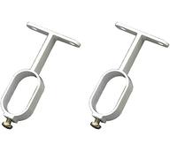 Amig - Pack de 2 Soportes Laterales Mod.8 de Aluminio Acabado en Blanco para Colocar Barras o Tubos en Interiores de Armarios | Seguros y de Fácil Montaje | Incluye Tornillos | 30 x 15 x 66 mm