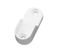 Amig - Pack de 2 Soportes Ovalados Laterales - Zamak - Color: Blanco - Para Colocar Barras en Interiores de Armarios o muebles - Seguros y de Fácil Montaje - Medidas: 30 x 15 x 45 mm