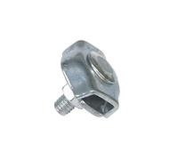 Amig - Pack de 2 Sujetacables Planos Simples de Acero Zincado Mod.30105 para Aparejar Cuerdas, Cables o Alambres Metálicos, Perrillos o Abrazaderas Ajustables de Tuerca, Plateado, Medida: Ø 3 mm