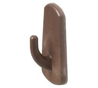 Amig - Pack de 20 Colgadores Adhesivos Multiusos - Fácil de usar, Sin Taladros - No Dañan la Pared - Para Superficies Lisas - Plástico Resistente - Marrón - 52 x 28 x 21 MM