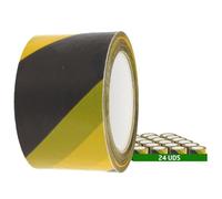 Amig - Pack de 24 cintas de balizaje | 200 m de largo x 70 mm de ancho |Amarillo y Negro | Fabricadas con Polietileno de Baja Densidad (LDPE) |Para la delimitación de zonas de seguridad