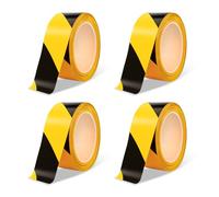 Amig - Pack de 4 Cintas de Balizaje | Polietileno de Baja Densidad LDPE | 4 Cintas de 200m Longitud x 70mm ancho | Set de Cintas de Señalización para Delimitar Zonas de Seguridad | Amarillo y Negro