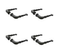 Amig - Pack de 4 Juegos de 2 Manillas Decorativas para Cancelas, Vallas o Puertas de Jardín Mod.101SP - Roseta Ø19 mm - Tirador 114 mm - Cuadradillo 8 mm - Tipo Forja - De Zamak Acabado en Negro