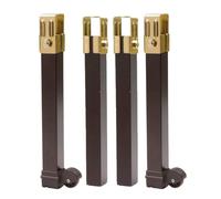 Amig - Pack de 4 Patas para Somier | Mod. 14-15 | 270 x 30 x 30 mm | 2 Patas con Ruedas | Alta Resistencia | Patas Fijas para Bases de Cama | Acero Negro