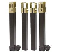 Amig - Pack de 4 Patas para Somier - Mod. 14-15 - 270 x 30 x 30 mm - 2 Patas con Ruedas - Alta Resistencia - Patas Fijas para Bases de Cama - Acero Negro