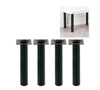 Amig - Pack de 4 Patas Redondas para Mueble - 30X700 mm - Acero - para Mesas de Cocina, Comedor y Escritorio - Tapón Antirayaduras - Resistentes - Blanco - Tornillería incluída