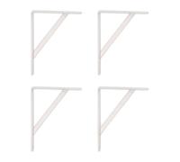 Amig Pack de 4 Soportes para Estanterías, Color Blanco, Escuadra para Estantes de 300 x 225 mm, Acero Resistente: hasta 260 kg