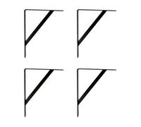 Amig - Pack de 4 Soportes para Estanterías Color Negro| Escuadra para Estantes de 300 x 225 mm | Acero Resistente: hasta 260 kg
