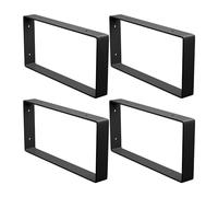 Amig - Pack de 4 Soportes rectangular para estantes Industriales | 126 x 261 x 30 mm | Acero | Color: Negro mate | Set de 4 Ángulos para baldas | Escuadras metálicas negras