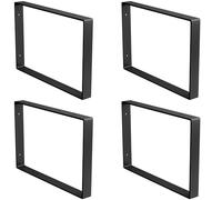 Amig - Pack de 4 Soportes rectangular para estantes Industriales | 211 x 311 x 30 | Acero | Color: Negro mate | Set de 4 Ángulos para baldas | Escuadras metálicas negras
