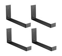 Amig - Pack de 4 Soportes Triangulares para Estantes Industriales - 211 x 261 x 30 mm - Acero Negro Mate - Soporte Estantería Pared - Diseño Funcional y Resistente - Ideal para Estanterías de Pared
