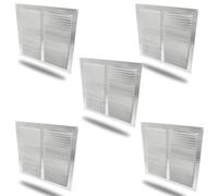 Amig - Pack de 5 Rejillas Cuadradas de Aluminio con Mosquitera | Rejillas de Ventilación para Salida de Aire | Ideal para Techo de Cocina y Baño | Medidas 300 X 300 MM | Color Plateado