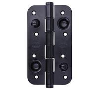 Amig - Pack de 6 Bisagras de Seguridad para Puertas - Cantos Redondos - Apertura y Cierre Silenciosos - Sujeta Puertas de Entrada con Firmeza - Acero - Negro Epoxi - 150 x 82 x 3 mm