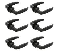 Amig - Pack de 6 Juegos de Manillas de Aluminio - Medidas Manija 105 x 45 mm - Grosor de la Puerta 35-45 mm - Roseta de Ø35 mm - Negro - Ideal para Puertas de Paso - Exterior e Interior