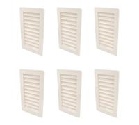 Amig - Pack de 6 Rejillas Rectangulares de Plástico con Mosquitera - Rejillas de ventilación para salida de aire - Ideal para techo de cocina y baño - Medidas: 200 x 140 mm - Color: Blanco