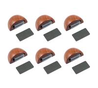 Amig - Pack de 6 Topes Magnéticos | Fijación en el Suelo mediante Adhesivo | Para Puertas de Paso | 48 x 25 mm | Plástico | Color Sapelli | Fácil Instalación
