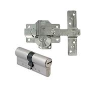 Amig - Pack de Seguridad Cerrojo de Acero y Cilindro de Latón Igualado para Puertas de Madera | Mod. 1PLUS | ø 62 mm (31-31) | Aumenta la Seguridad de tu Hogar | Acero Plateado