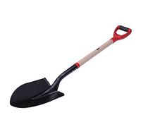 Amig - Pala Jardin Redonda- Pala con Hoja de Acero y Mango de Madera para Cavar y Remover Tierra - Herramientas para huerto y Jardineria en acabado Rojo-Negro - Medidas: 110cm.