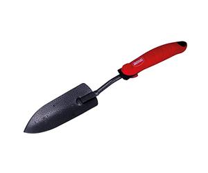 Amig - Pala pequeña y estrecha de jardineria con Mango ABS y Cuerpo de Acero para Trabajos en Huerto y para Plantar en Casa - Herramientas de Jardin de color Rojo-Negro - Medidas - 13 1/2".
