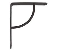 Amig - Palomilla para estanterías de pared - Escuadra metálica para baldas - Ángulo para estantes - Soporte estantería - Acero - Color Negro - Medida: 150x125 mm - Peso máx. recomendado: 110 Kg