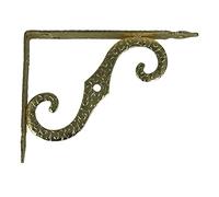 Amig - Palomilla para estanterías de Pared - Escuadra metálica para baldas - Ángulo para estantes - Soporte estantería - Acero - Color Dorado - Medida: 150x115 mm - Peso máx. Recomendado: 90 Kg
