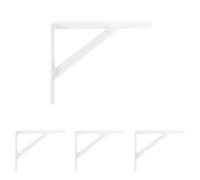 Amig - Palomilla para Estanterías de Pared - Escuadra Metálica para Baldas - Ángulo para Estantes - Soporte Estantería - Acero - Color Blanco - Medida 300x225 mm - Peso Máx. Recomendado 260 Kg