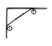 Amig - Palomilla para estanterías de pared - Escuadra metálica para baldas - Ángulo para estantes - Soporte estantería - Acero - Color Negro - Medida: 200x150 mm - Peso máx. recomendado: 110 Kg