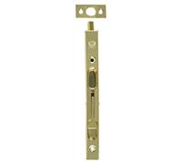 Amig - Pasador de Embutir - 162 x 17 mm - Adecuado en Puertas de Paso de Madera - Cierre Automático Vertical - Pestillo para Baño, Dormitorio o Despacho - Cerrojo de Seguridad - Acero Dorado