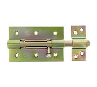 Amig - Pasador de Sobreponer, 100 x 67 mm, Adecuado en Puertas de Paso de Madera, Agujero Portacandados de ø 8 mm, Pestillo para Baño, Dormitorio o Despacho, Cerrojo de Seguridad, Acero Bicromatado