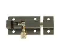 Amig - Pasador de Sobreponer - 120 x 30 mm - Adecuado en Puertas de Paso de Madera - Cantos Cuadrados - Pestillo para Baño, Dormitorio o Despacho - Cerrojo de Seguridad - Aluminio Bronceado